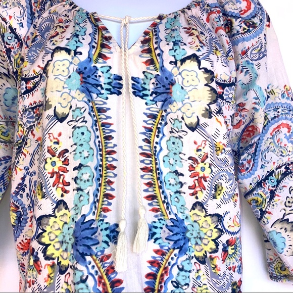 Hester & Orchard Peasant Style 3/4 Sleeve Blouse Size Small Super Cute - Picture 4 of 13